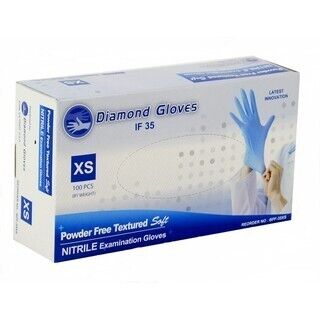 Nitrile Blue Exam Powder-Free Gloves - Diamond