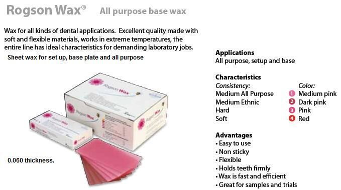 Wax Base Plate Sheets - MDC