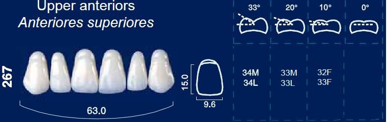 Upper Anterior Acrylic Resin Teeth #267 - NewTek